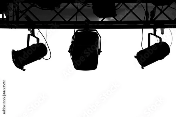 Obraz Reflektor metalowy sceny z copyspace