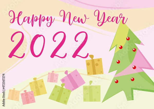 Fototapeta Greeting card to celebrate entering the year 2022.