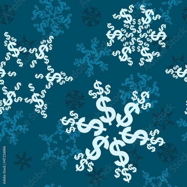 Obraz Dollar Sign Snow Background