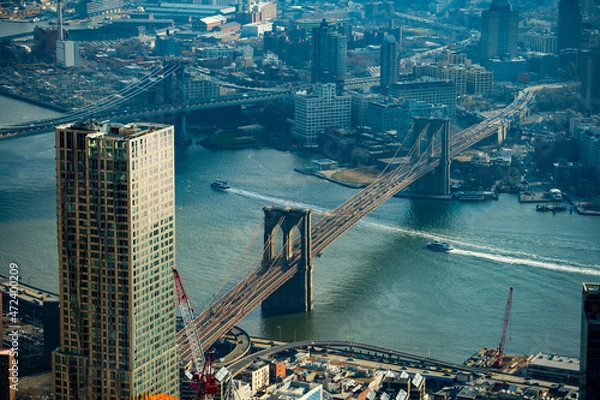 Obraz Brooklyn bridge aeriaal view