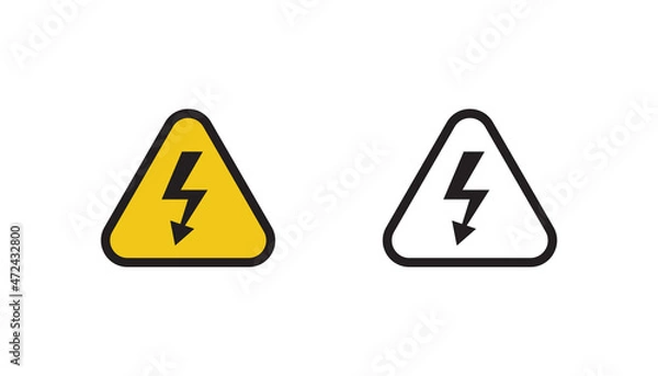 Fototapeta Danger high voltage icon vector