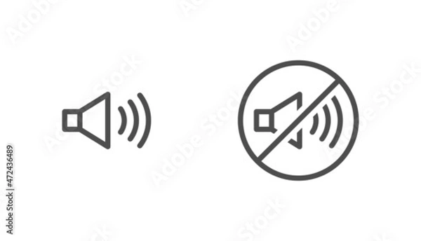 Fototapeta Audio sound icon notification vector