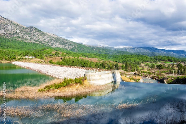 Obraz Picturesque dam on a river