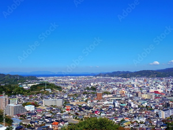 Fototapeta 松山総合公園より望む松山の街並み(愛媛県松山市)