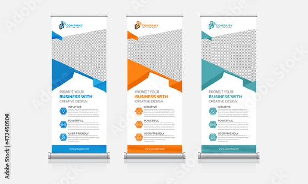 Fototapeta Vertical business rollup banner design template
