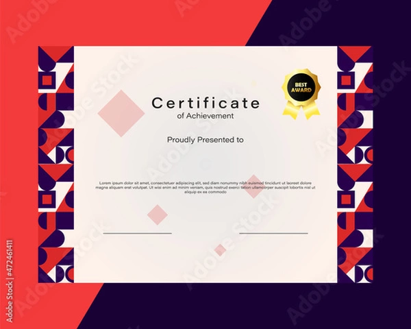 Fototapeta Modern certificate business template document design