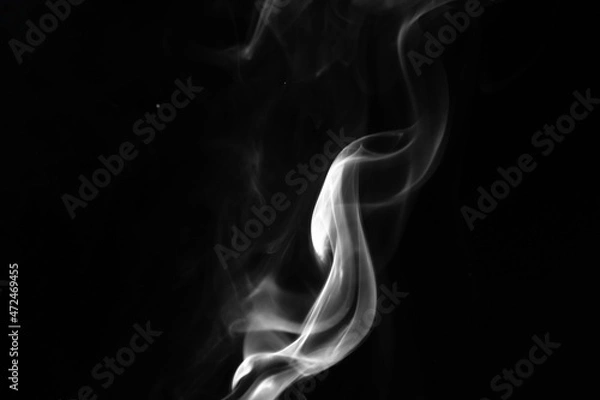 Fototapeta Smoke effect on a black background. Fog or mist texture, abstract and flowing