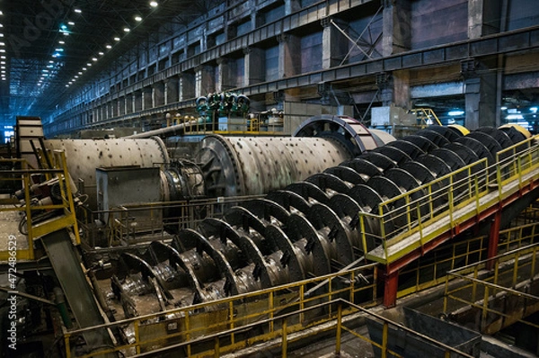 Fototapeta Ore dressing treatment with classifiers in mining-and-processing integrated work