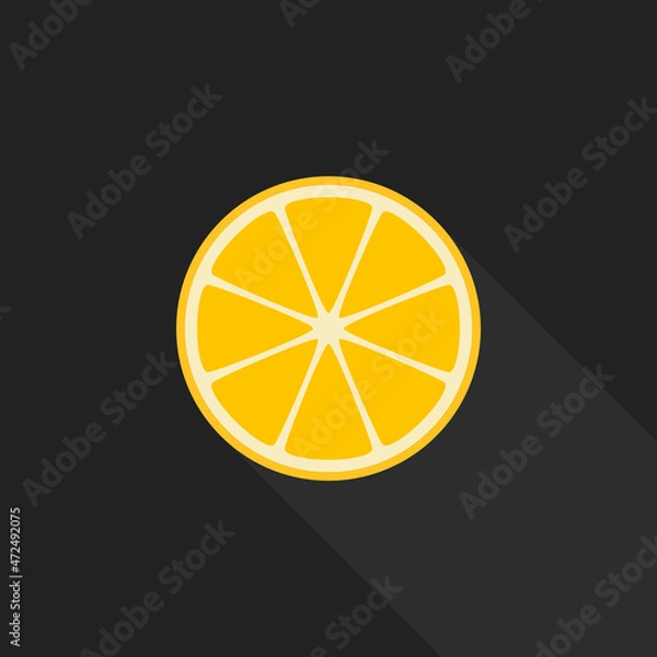 Fototapeta Orange slice icon. Orange fruit cut vector icon. Natural symbol. Trendy lemon sign for web site. Logo illustration.