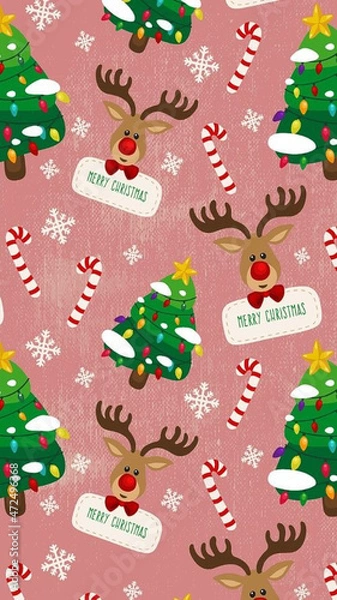 Fototapeta Christmass seamless pattern.Beautiful christmas doodles seamless pattern - hand drawn and detailed, great for christmas textiles, banners, wrappers, wallpapers - vector surface design