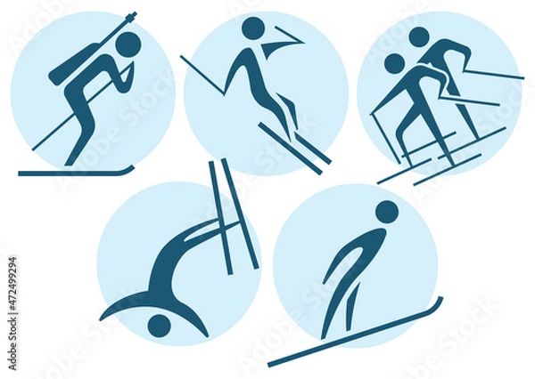 Obraz Winter sport icons set