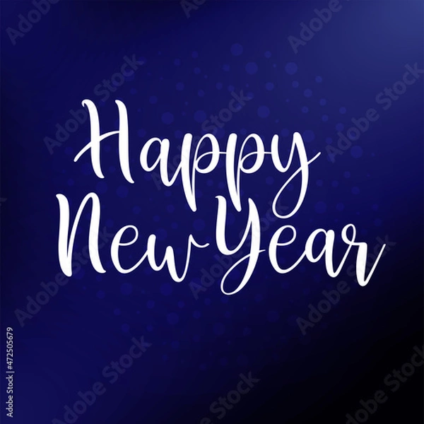 Obraz Happy New Year vector text calligraphic lettering design card template. Creative typography for holiday greeting gift poster.