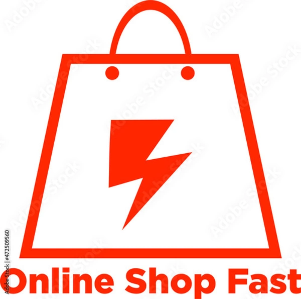 Obraz A bag and lightning logo design, suitable for use as an online shop logo or a brand