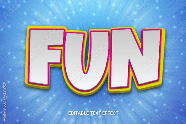 Fototapeta Fun Editable 3D Text Style Text Effect Design Template with Dark Color and Light