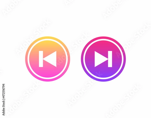 Obraz previous and next video playback vector icon 