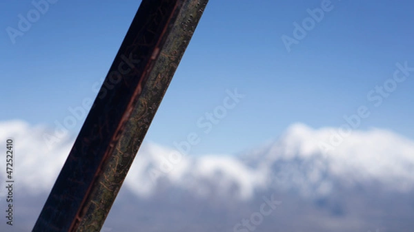 Obraz metal and mountain sky