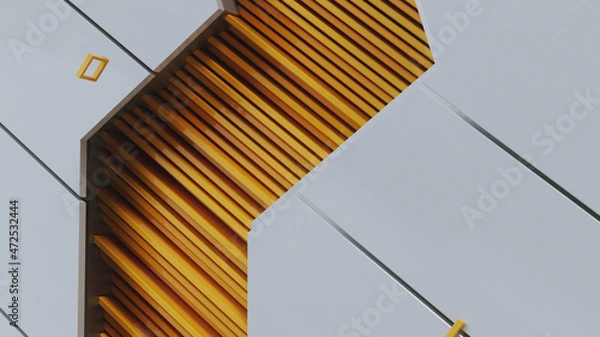 Fototapeta Abstract texture. 3d rendering background can be used in cover design, book design, poster, CD cover, flyer, website background for advertisement, broadcasting, presentation White and Yellow, Economic
