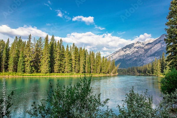 Fototapeta View of lake and mountain