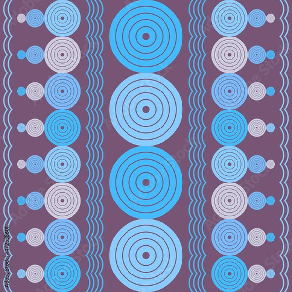 Fototapeta A mosaic of striped geometric figures. Seamless pattern. Design with manual hatching. Textile. Ethnic boho ornament. Vector illustration for web design or print.