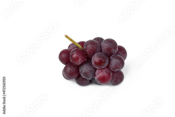 Fototapeta Red grape isolated on white background.
