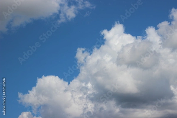 Obraz white fluffy clouds on blue sky in summer