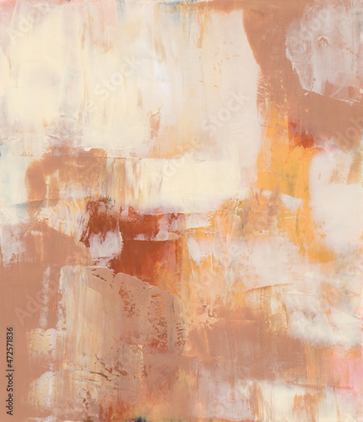 Fototapeta Abstract artwork. Versatile artistic image for creative design projects: posters, banners, cards, websites, books, prints and wallpapers. Acrylic on cardboard. Warm colours.