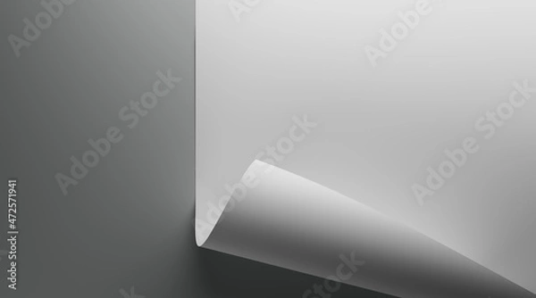 Obraz 3D render white wrapping paper, mock up, template