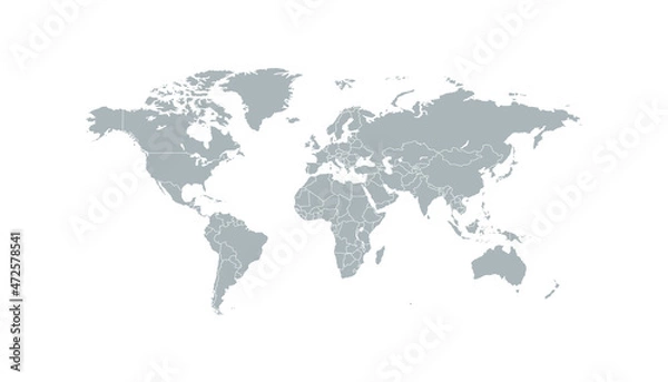 Fototapeta World map. Color vector modern. Silhouette map	