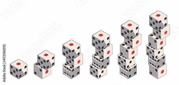 Obraz サイコロ　積み重ね