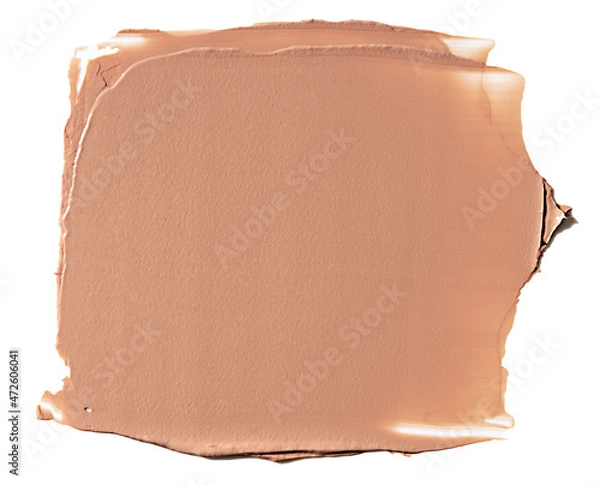 Obraz Liquid foundation texture brushstroke, concealer make-up smear on white background