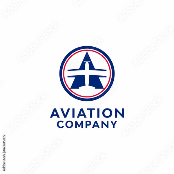 Fototapeta Creative Aviation Logo Design Vector With Plane Element