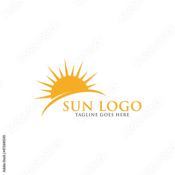Fototapeta sun summer logo icon vector template