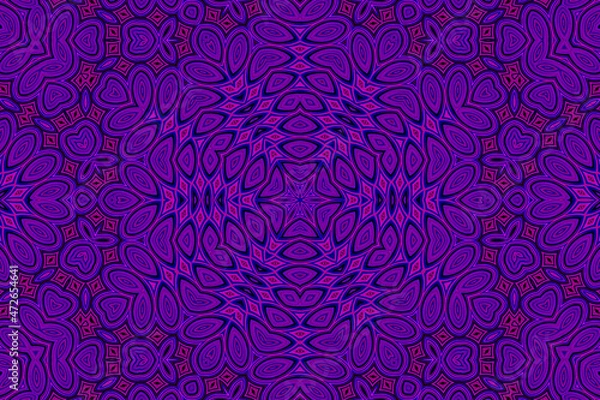 Fototapeta Purple blue Abstract kaleidoscope background. kaleidoscope texture design. multicolor kaleidoscope. Kaleidoscopic pattern. Mandala pattern. Batik Pattern