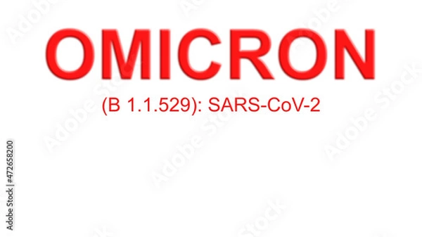 Fototapeta omicron variant red lettering pandemic