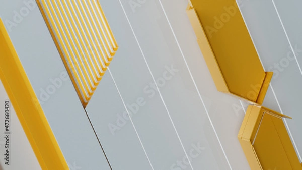 Obraz Abstract texture. 3d rendering background can be used in cover design, book design, poster, flyer, website background for advertisement, broadcasting, presentation White and Yellow
