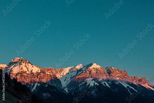 Obraz coucher de soleil hivernal