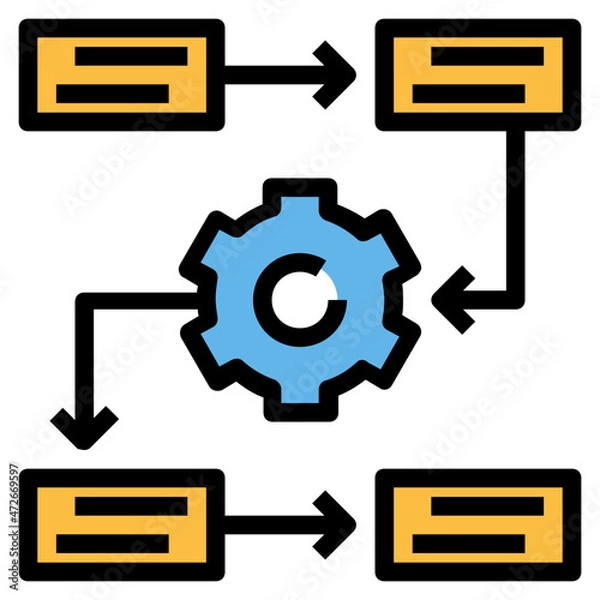 Obraz process Color line icon