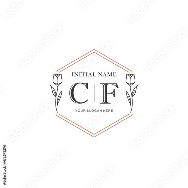 Obraz CF Hand drawn wedding monogram logo