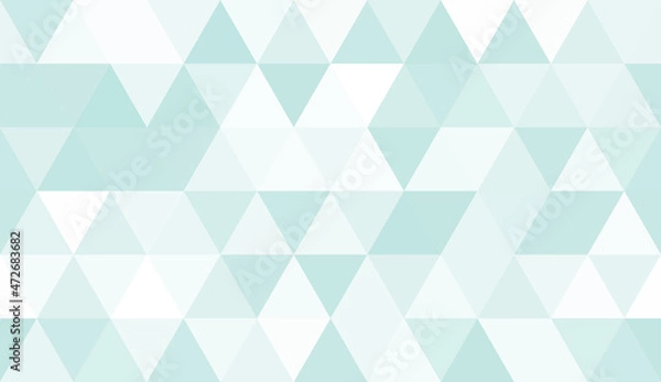 Fototapeta Abstract seamless pattern of geometric shapes. Mosaic background of big triangles. Evenly spaced triangles in different shades of teal. Vector illustration