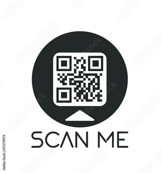 Fototapeta QR code for smartphone. Inscription scan me with smartphone icon. Qr code for payment. Vector illustration eps 10