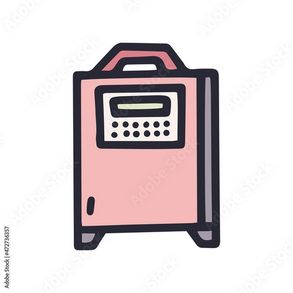 Obraz heat cannon with control panel color vector doodle simple icon
