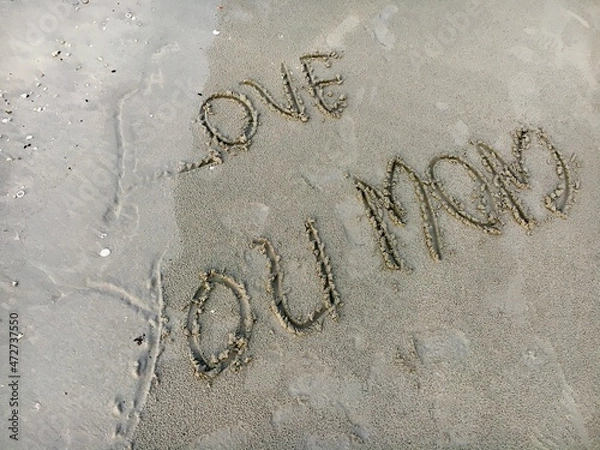 Obraz 砂浜に書かれたメッセージ
