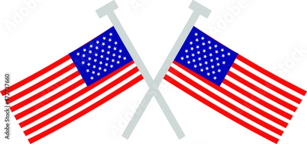 Fototapeta American Flag Vector Isolated