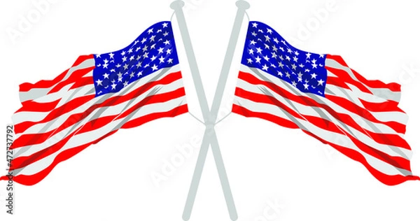 Fototapeta American Flag Vector Isolated