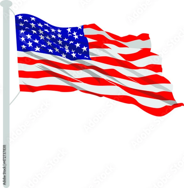Fototapeta American Flag Vector Isolated
