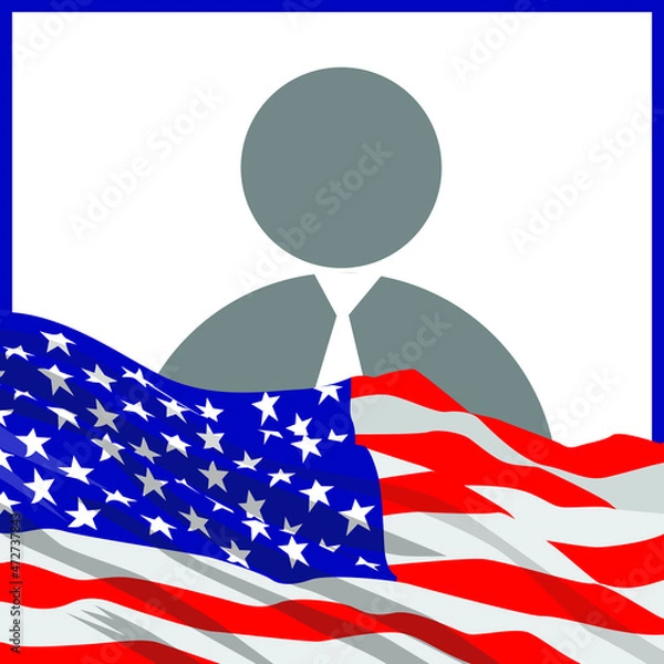 Fototapeta American Flag Vector Isolated