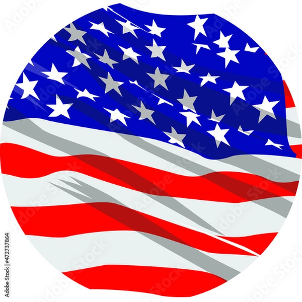 Fototapeta American Flag Vector Isolated