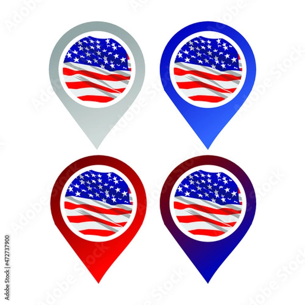 Fototapeta American Flag Vector Isolated