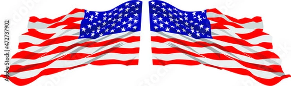 Fototapeta American Flag Vector Isolated