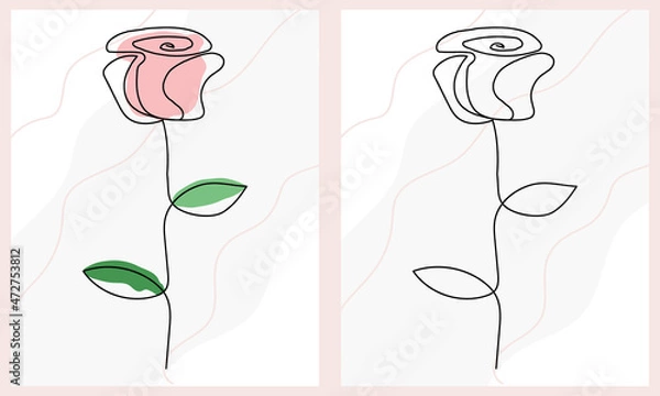 Obraz Minimal Abstract One Line Rose Graphic Design